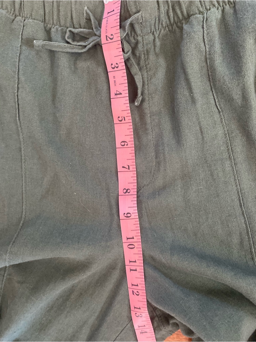 NWT GAP Olive Green Linen Blend Pull On High Rise Wide Leg Pants Med Casual Boho - Picture 13 of 14